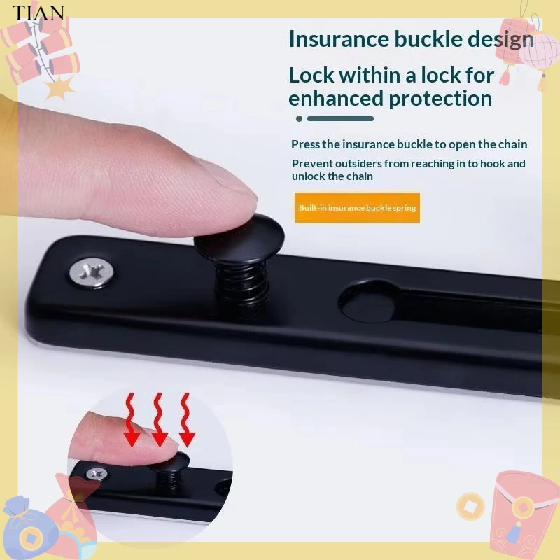 Door Chain Guard - Door Chain with Lock Door Lock