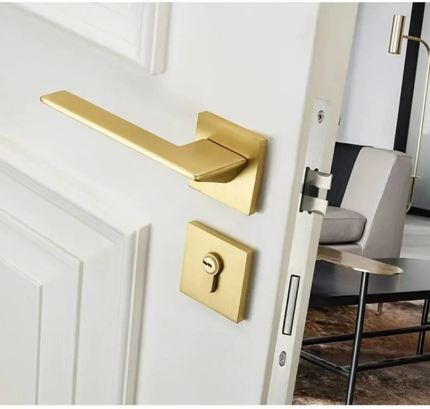 Gold Zinc Alloy Bedroom Door L - Home Security Door Lock recension och pris