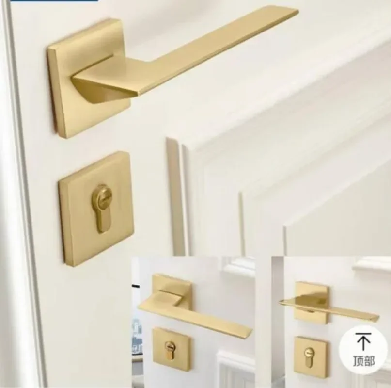 Gold Zinc Alloy Bedroom Door L - Home Security Door Lock recension och pris