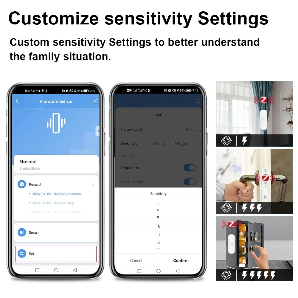 Smart ZigBee Vibration Sensor  - Home Security Devices recension och pris