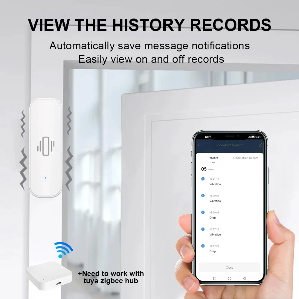 Smart ZigBee Vibration Sensor  - Home Security Devices recension och pris