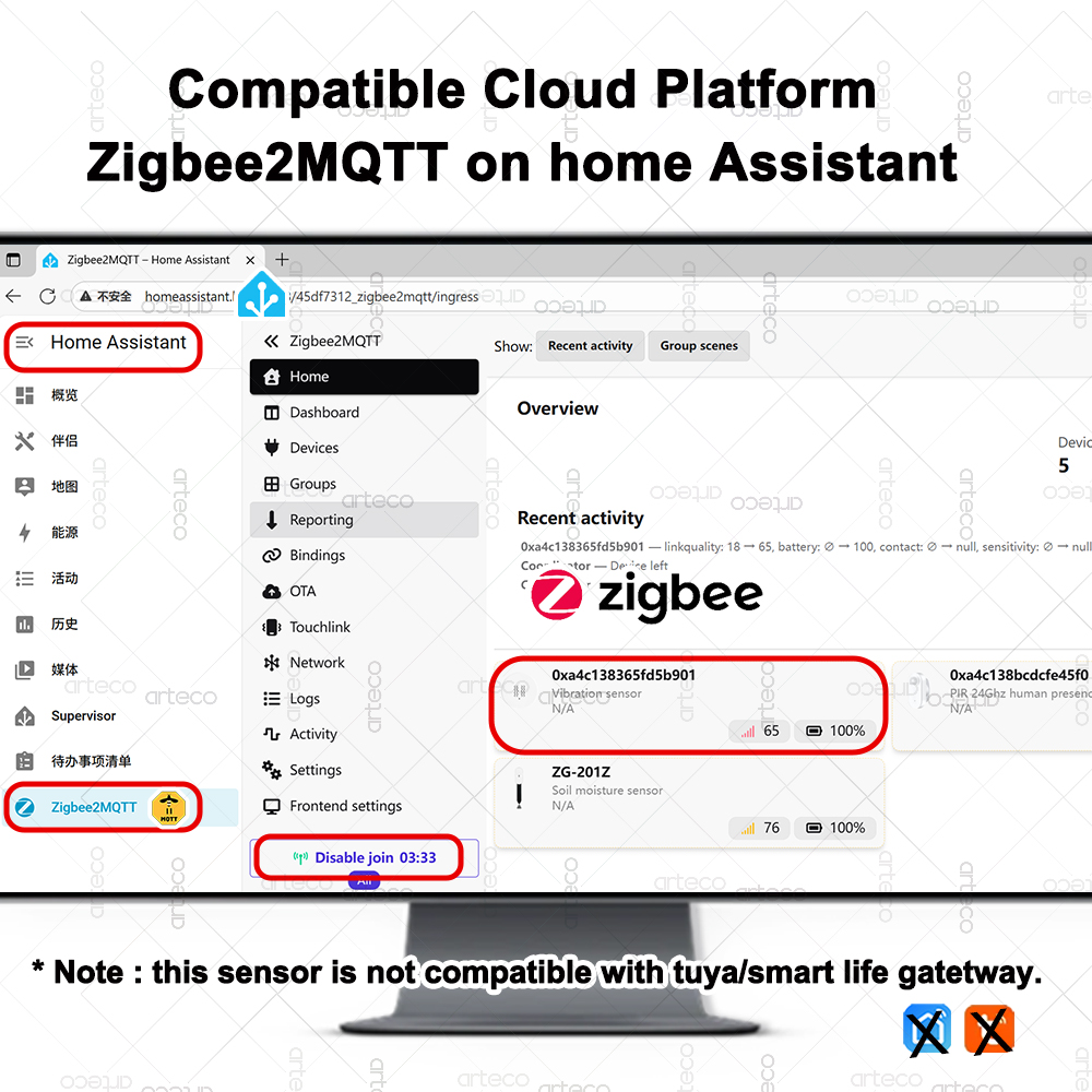 Smart ZigBee 3.0 Vibration Sen - Home Security Devices recension och pris