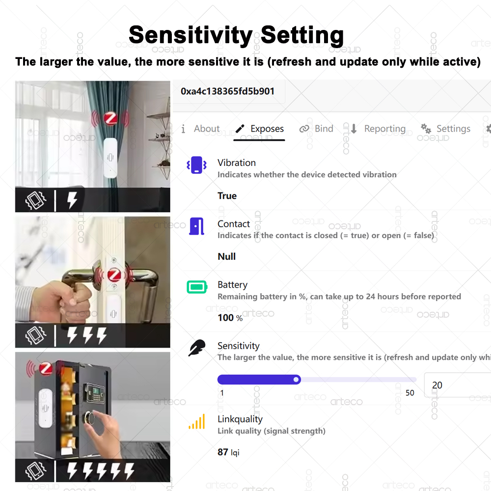 Smart ZigBee 3.0 Vibration Sen - Home Security Devices recension och pris