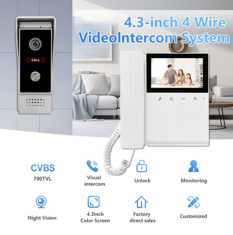 4 Wire Video Building Intercom - Home Security Uk recension och pris