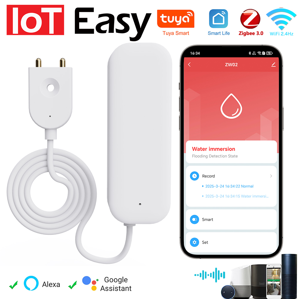 Tuya WiFi ZigBee Water Sensor  - Home Security Devices recension och pris