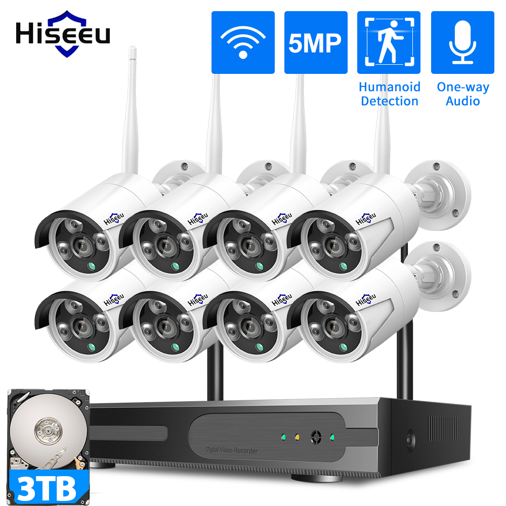 Hiseeu 3/5/8MP WiFi CCTV Camer - Home Security Panel recension och pris