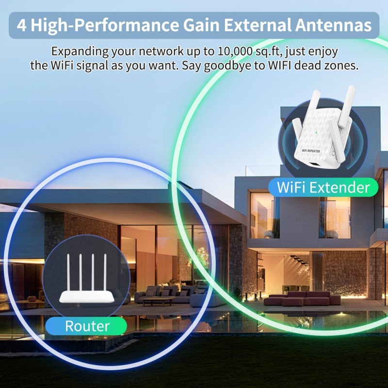 1200Mbps WiFi Repeater 2.4&5.8 - Home Security Uk recension och pris