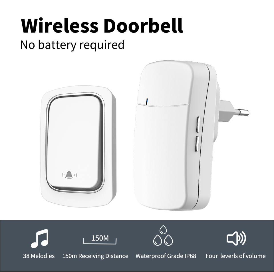 Wireless Doorbell Welcome Chim - Home Security Uk recension och pris