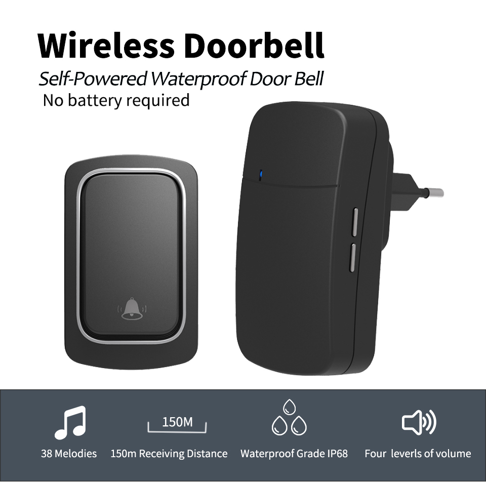 Wireless Doorbell Welcome Chim - Home Security Uk recension och pris