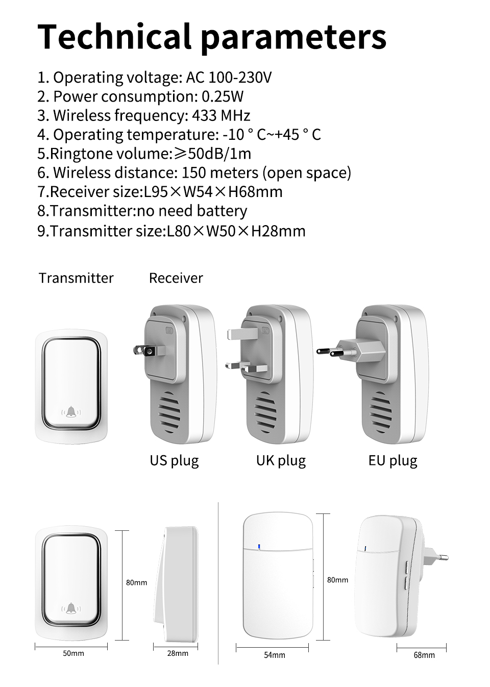 Wireless Doorbell Welcome Chim - Home Security Uk recension och pris