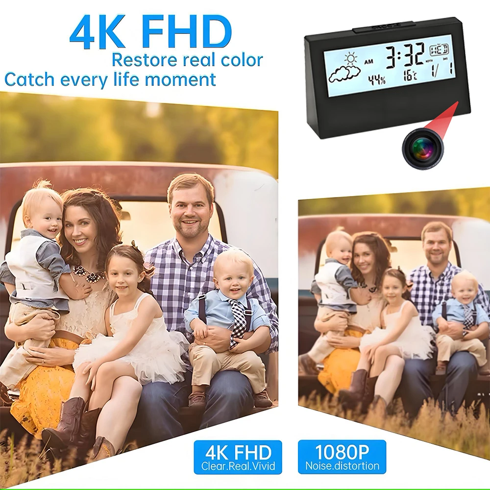 4K WiFi Clock Camera with Moti - Home Security Lidar recension och pris