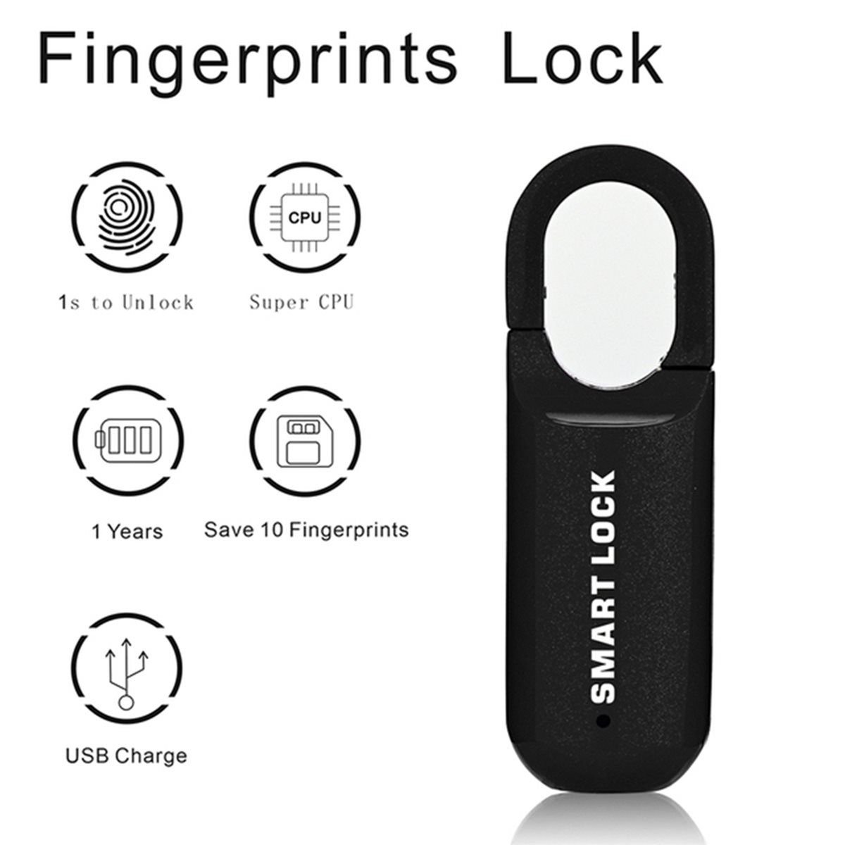B44C 2X Fingerprint Padlock M0 - Home Security Door Lock recension och pris